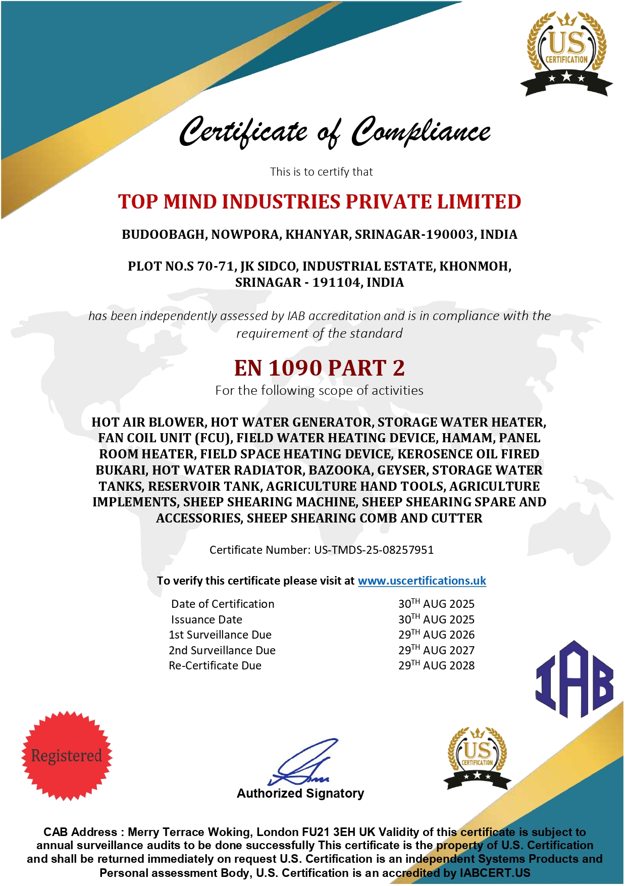 Certificate 8
